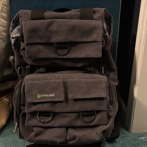 Black Canvas Backpack for Camera
